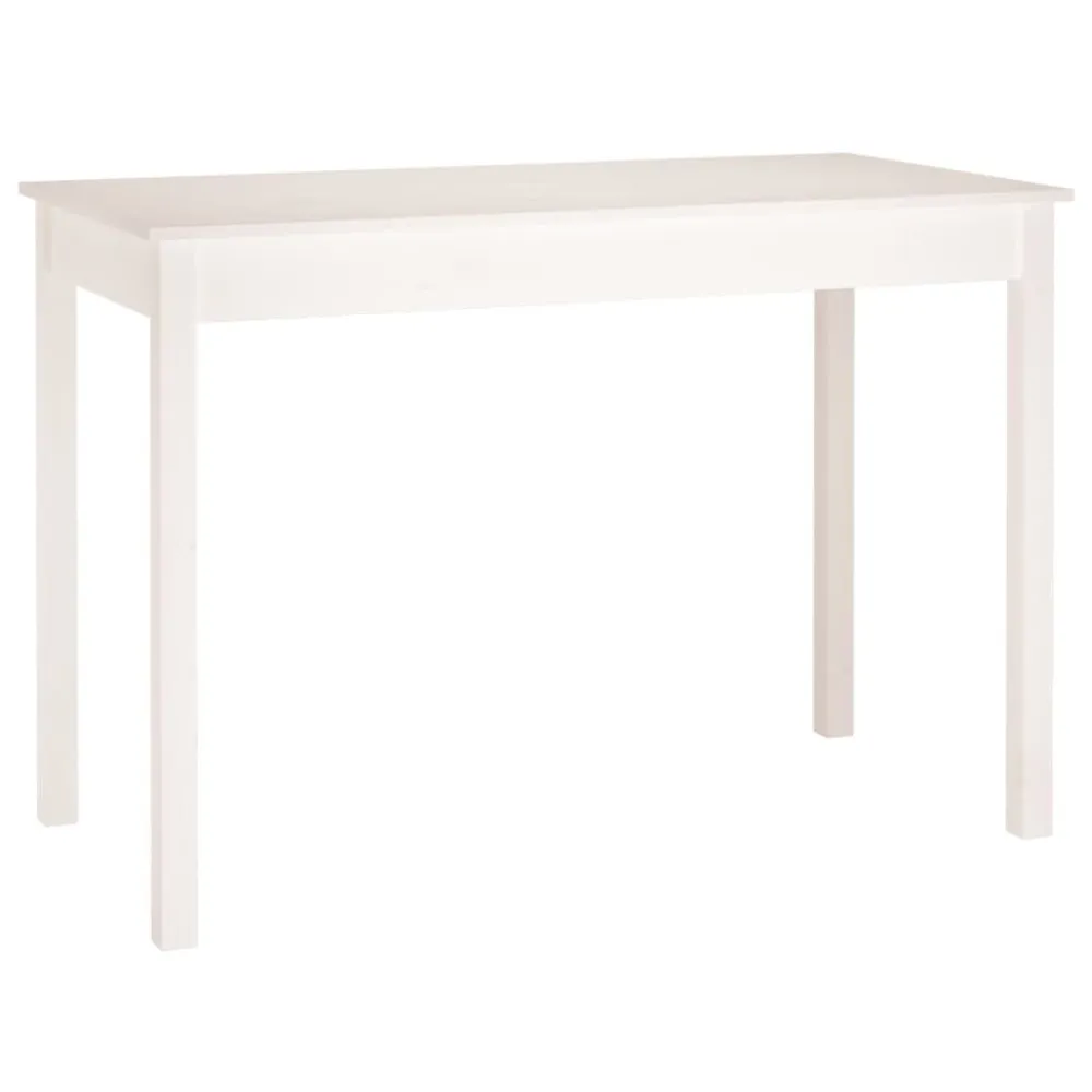 Mesa de jantar 110x55x75 cm madeira de pinho maciç branco