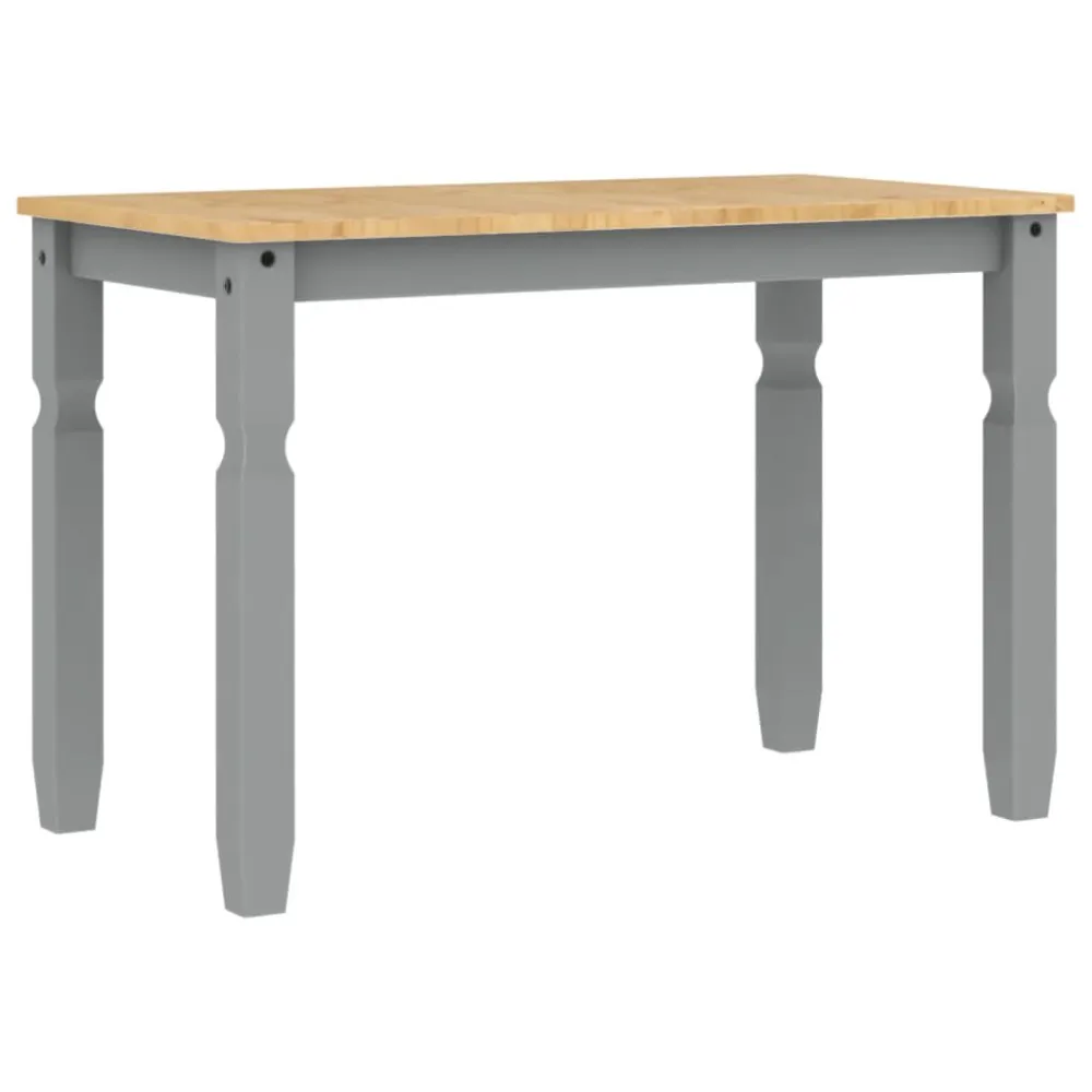 Mesa de jantar Corona 112x60x75 cm madeira pinho maciç cinza