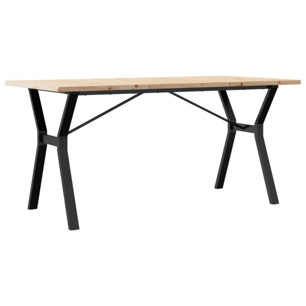 Mesa de jantar estrutura em Y 160x80x75,5cm pinho/ferro fundido