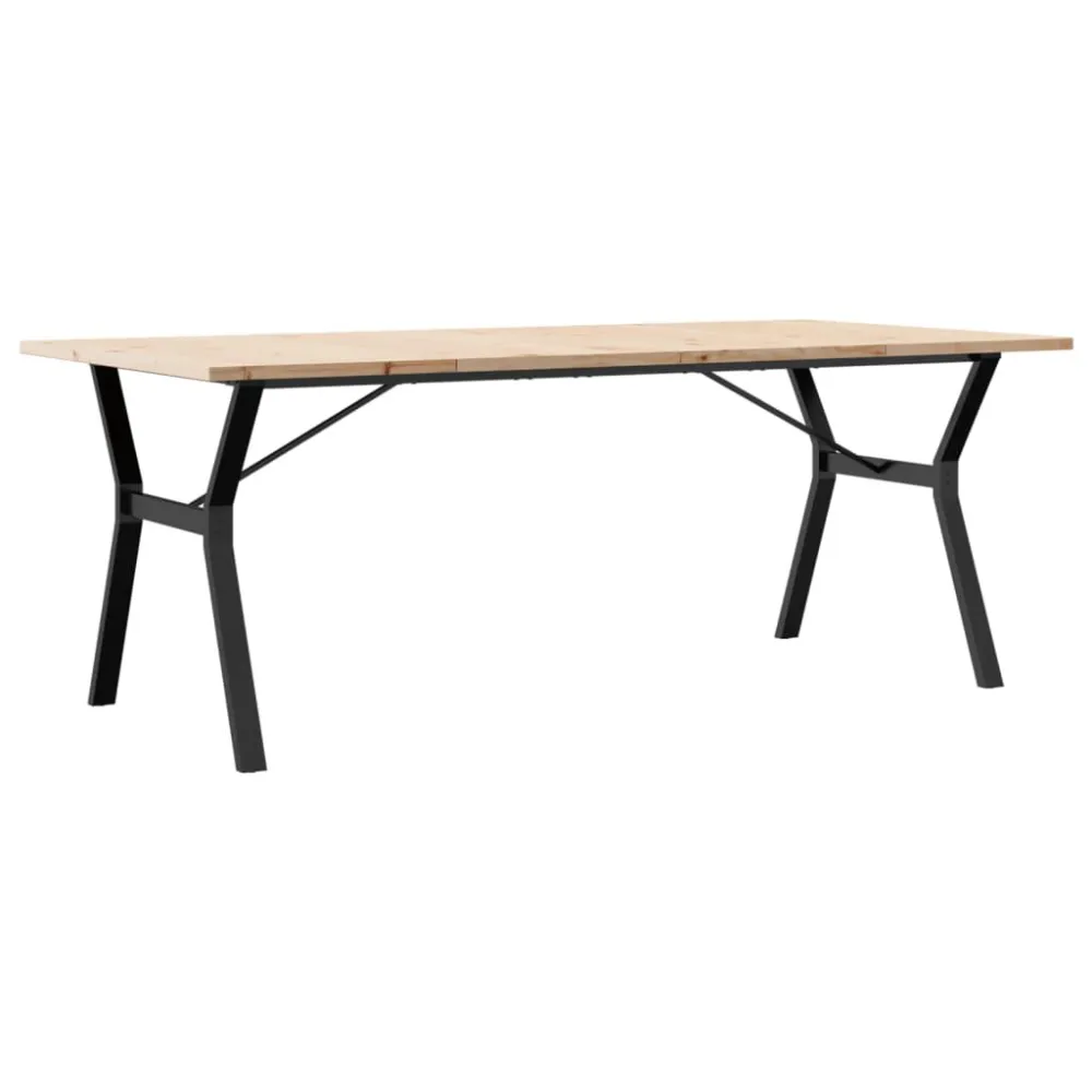 Mesa de jantar estrutura X 200x100x75,5 cm pinho/ferro fundido