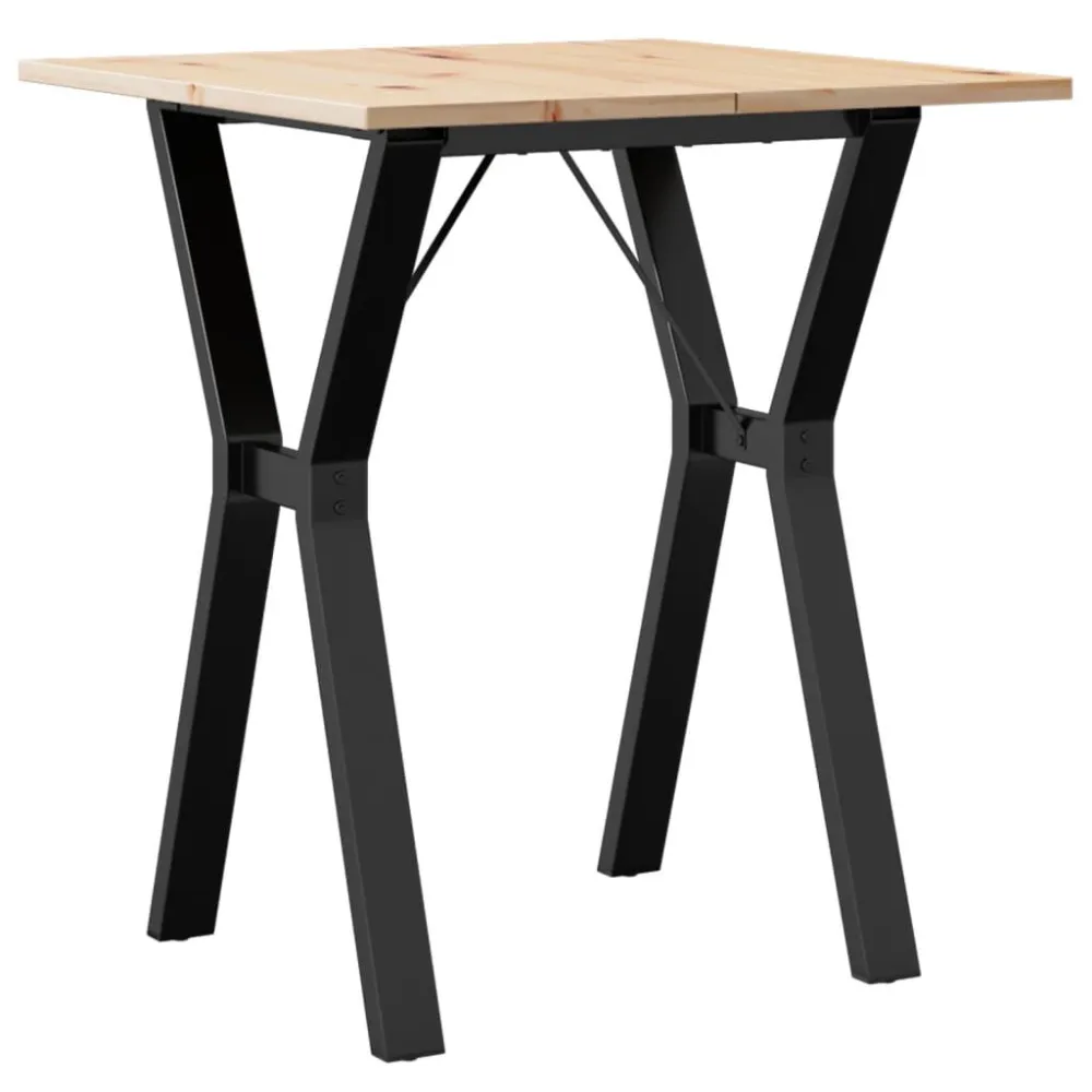 Mesa de jantar estrutura em Y 70x70x75 cm pinho e ferro fundido