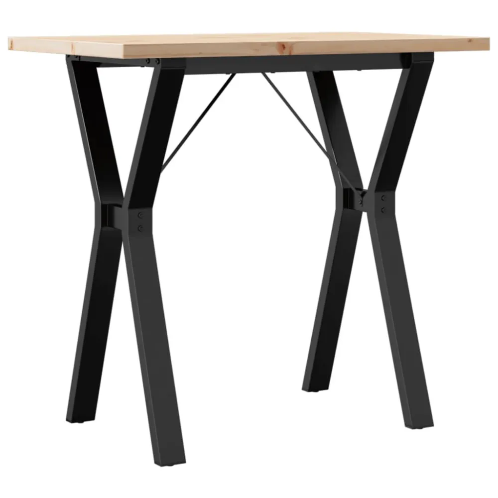 Mesa de jantar estrutura em Y 80x50x75,5 cm pinho/ferro fundido