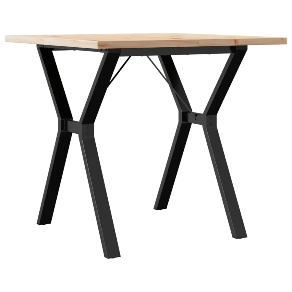 Mesa de jantar estrutura em Y 80x80x75,5 cm pinho/ferro fundido