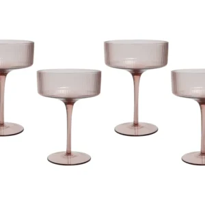 Taças de Champanhe AMETHYST Conjunto de 4 Rosa