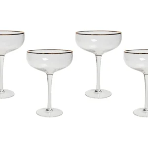 Taças de Champanhe TOPAZ Conjunto de 4 Transparente
